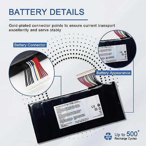Image of JOTACT BTY-L77(11.1V 83.25Wh /7500mAh 9-Cell) Laptop Battery Compatible with MSI GT72 2PE 2QD 2QE 6QD 6QE GT72S 6QD 6QE 6QF WT72 2OK 2OM 6QI GT80 GT80S Series Notebook MS-1781 MS-1782 MS-1783 MS-1785