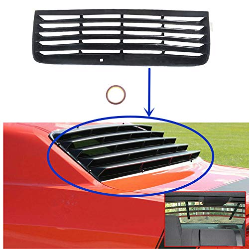 waltyotur Rear Window Louvers Windshield Sun Shade Cover Replacement for 2008-2019 Dodge Challenger Black
