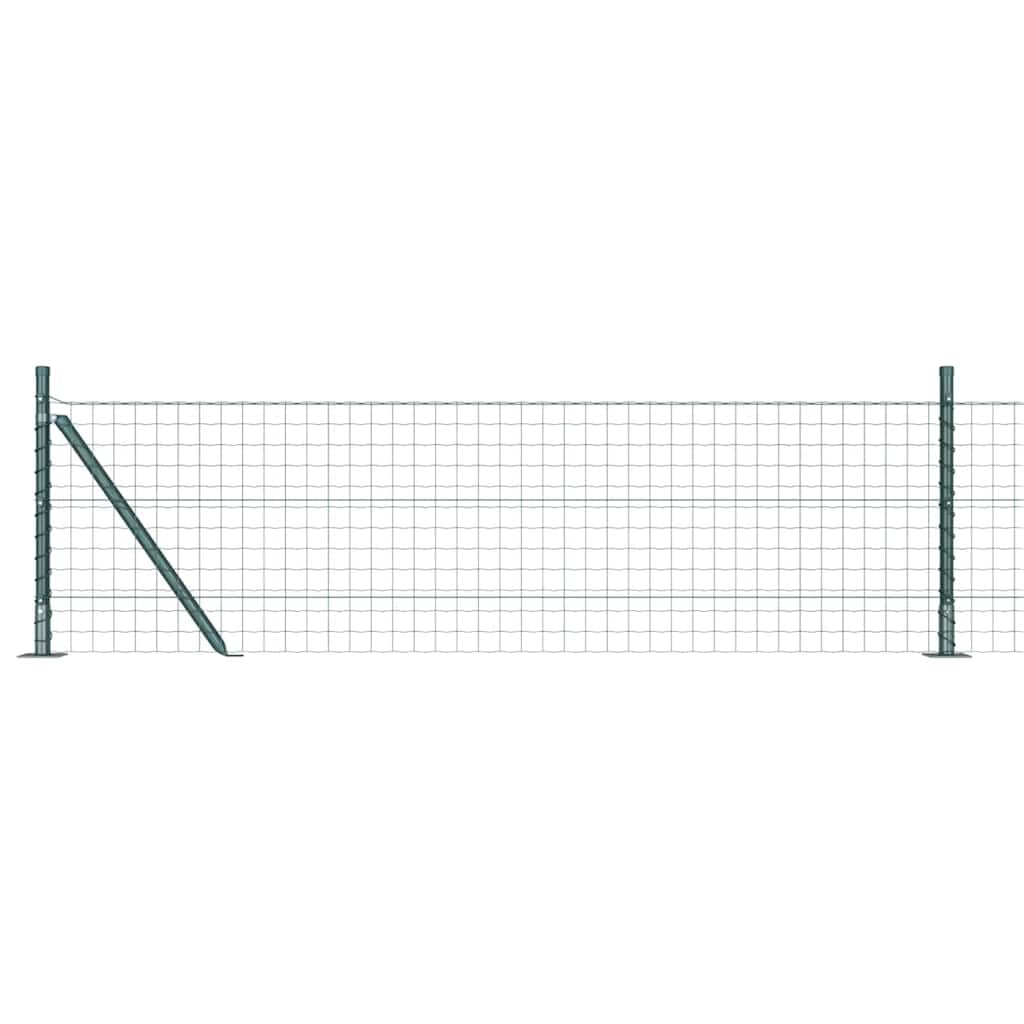 Green Steel PVC Fence Panel 0.6m x 50m with Posts Garden Boundary Outdoor Security Fence Kit Weather Resistant Dog Pet Enclosure Privacy Screen