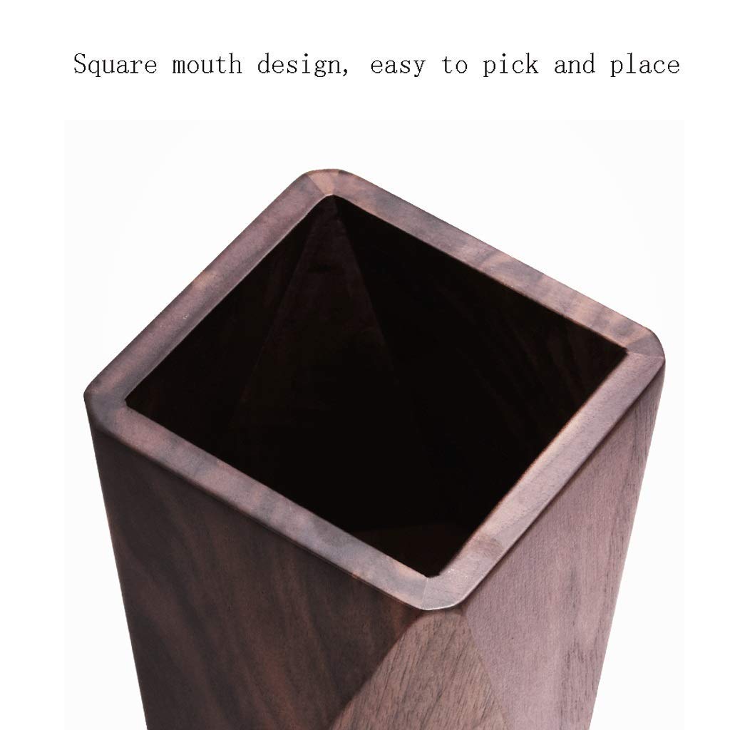 Portapenne Portapenne da scrivania in Legno, Scatola Porta pennelli per Trucco a Matita, Portapenne di Grande capacità a Forma di Diamante (Rombo in Noce Nera)