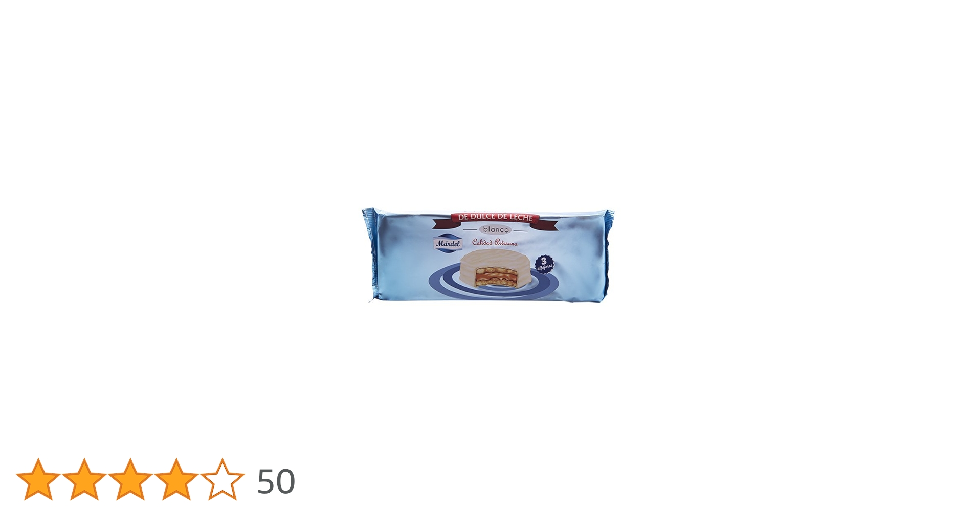 Confezione 3u Alfajor Mardel Di Dulce De Leche Ricoperti Di Cioccolato Bianco