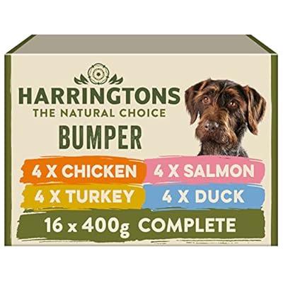 Harringtons Grain Free Mixed Flavour Wet Dog Food Bumper Pack 16x400g - Chicken, Salmon, Turkey & Duck - All Natural Ingredients