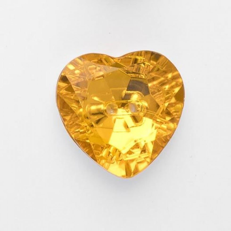 Crystal Heart Buttons Suitable for Dressmaking - Size 20mm - Sold in Packs of 50