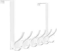 Vista 11 de Ganchos para colgar sobre la puerta, colgador de puerta resistente, gran toallero para colocar sobre la puerta con 12 ganchos, resistente y fácil