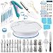 Cake Decorating Supplies Kit - Baking and Piping Set | 107 Pieces | Leveler, Rotating Turntable Stand, Frosting Bags and Tips, Fondant Cutters, Decoration Tools, Angled Icing Spatula, Starter Guide