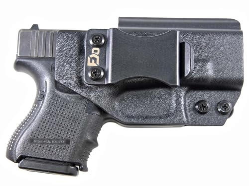 FDO Industries IWB Kydex Holster Compatible with Glock 26 Holster - Optic Ready - Adjustable Retention - Concealed Carry - Red Dot Compatible - Made in USA (Black, G26)