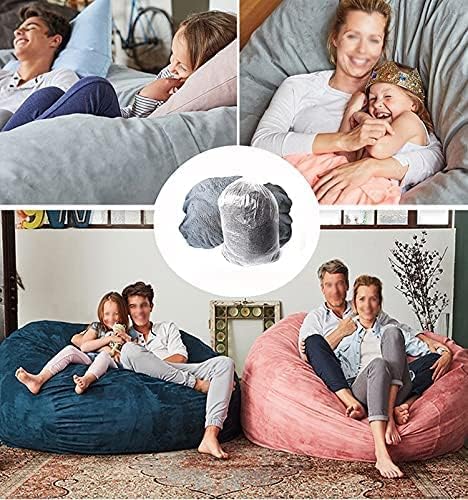 Miniatura 9 de Puf de piel gigante de 7 pies para muebles de sala de estar de adultos, grande, redondo, suave, esponjoso, de piel sintética, funda para sofá cama,