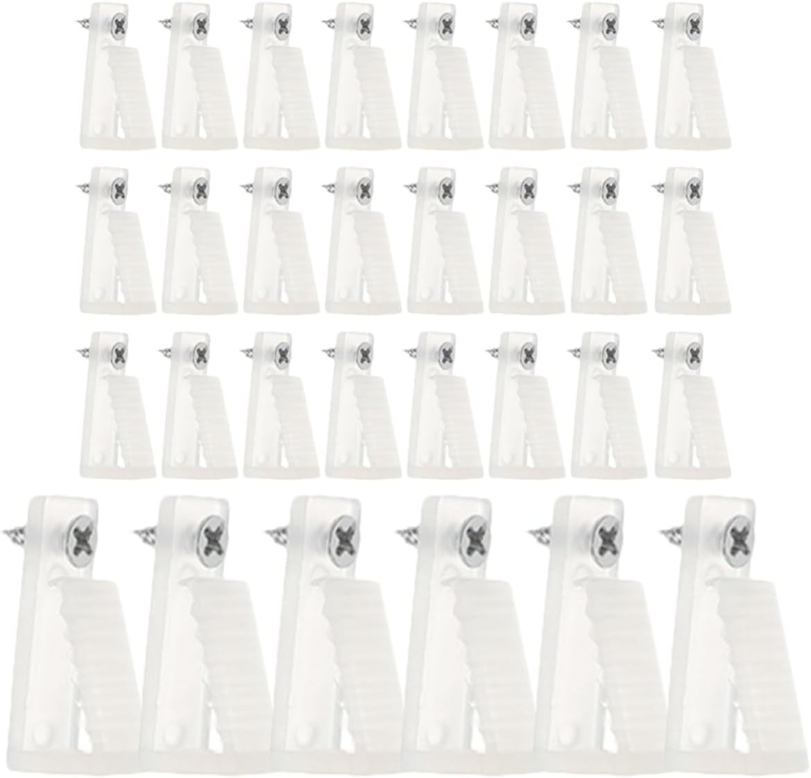 Ipetboom 30pcs Outdoor String Lights Hooks with Screws, White Pp Material, Screw- -Hanger Hooks for Hanging Cords and Chains, for Indoor and Outdoor Lighting