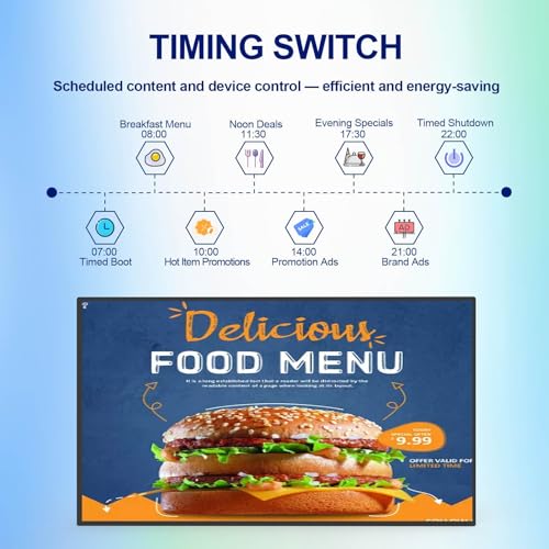 Image of 43inch Touchscreen Digital Display, 700nit High Brightness Digital Signage, CMS /U-Disk Plug&Play, Slim Fit Frameless LCD Monitor, Smart Split Screen, 24 /7 Timer Switch, Built-in Speaker