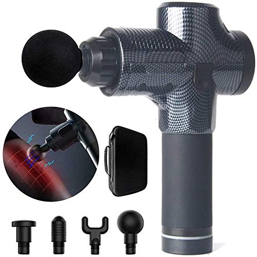 Preisvergleich Produktbild EKUPUZ Massagegerät Pistole, Massage Gun,Handmuskelmassagegerät Muskelmassagegerät mit 4 Köpfen für alle Gelenke,3Speeds Mini Muscle Massage Gun Silent professionelles persönliches Massagegerät
