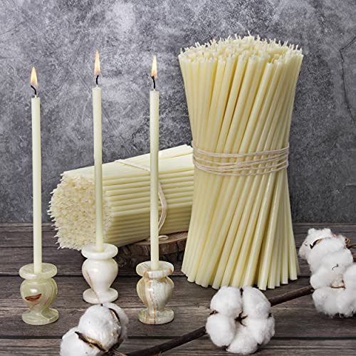 Velas de cera blanca eclesiásticas de 29,5 cm sin goteo, pack de 100 4