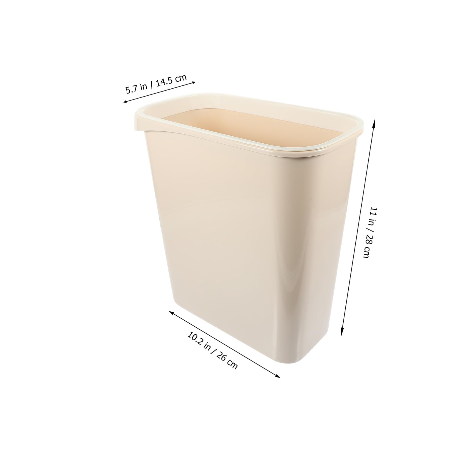 Bidone Portarifiuti Stretto in Plastica Beige per Uffici e Laboratori