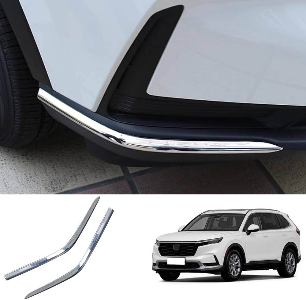 Car Accessories Exterior Front Bumper Corner Protection Cover Trims Compatible with Honda CR-V CRV 2023 2024 2025 2026 (Front: Chrome) 2PCS ABS