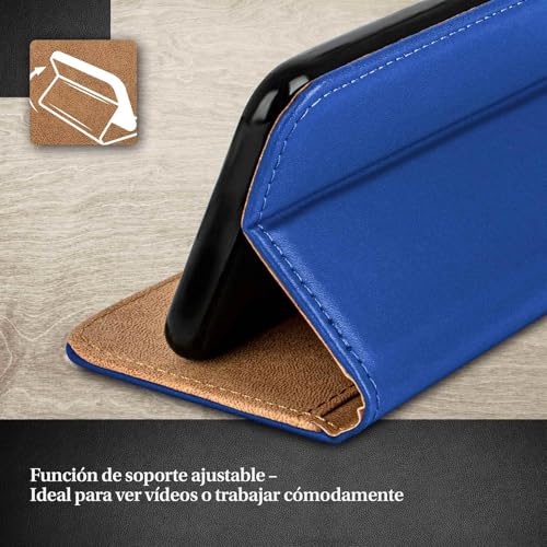 Funda Samsung Note 10 moex libro piel vegana azul con ranuras 2