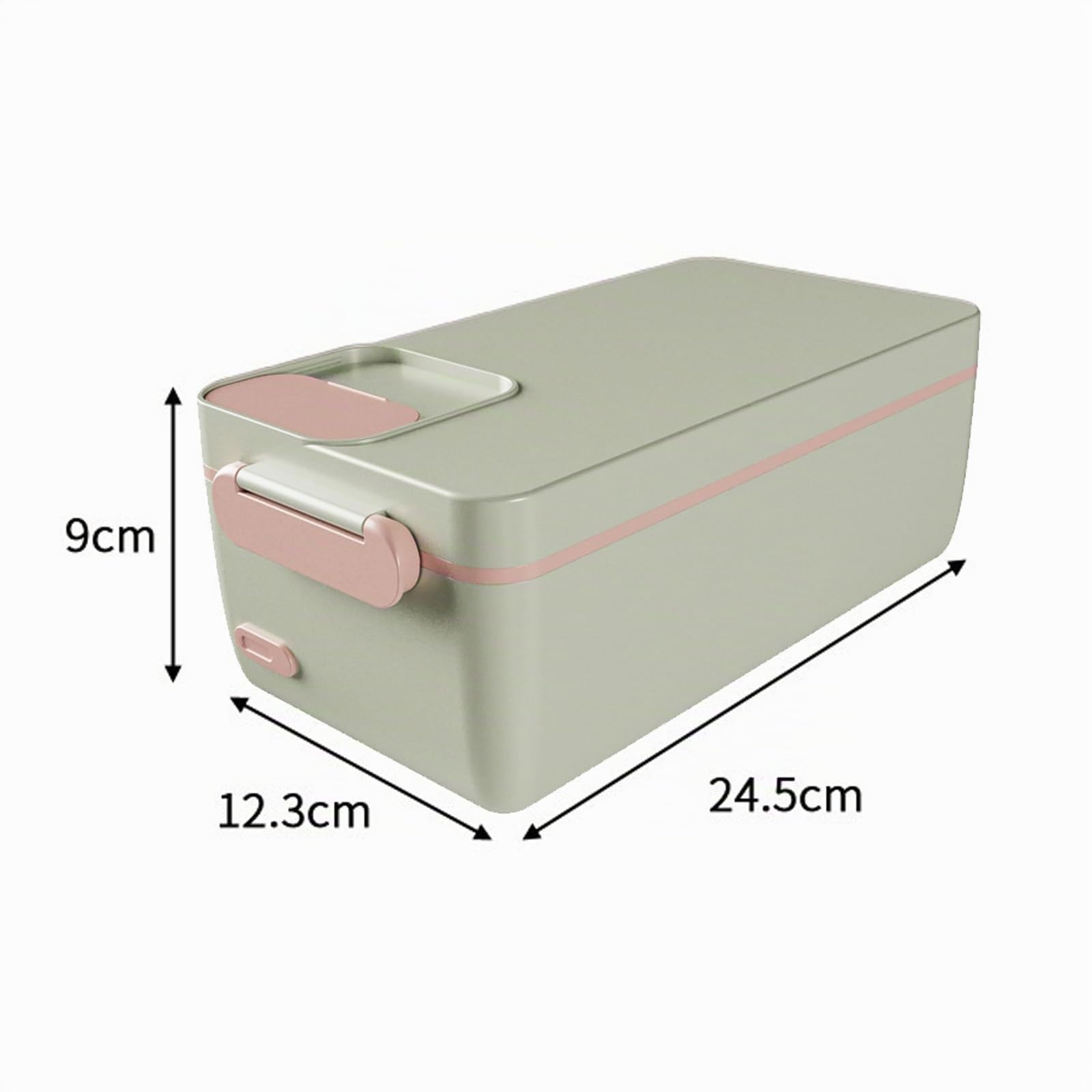 Lunch box elettrico riscaldato, scaldavivande ricaricabile con borsa termica, batteria integrata da 3200 mAh, contenitore in acciaio inossidabile rimovibile, lunch box autoriscaldante senza fili(Green
