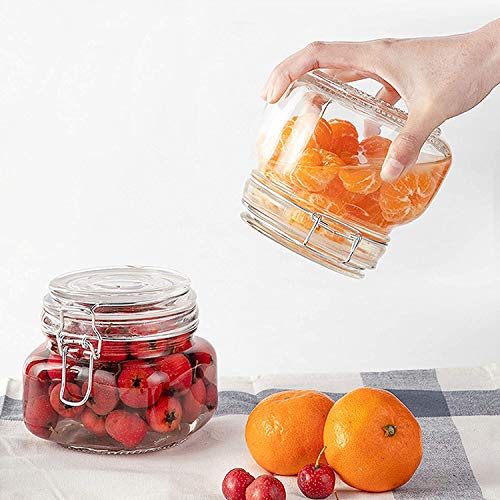 Image of 500 ml Glass Jars with Airtight Lids Wide Mouth Storage Jars With Buckle Lid for Preserving Decorating Canning Jar Dry Food Storage Pasta Spice Beans Flour Set of 1