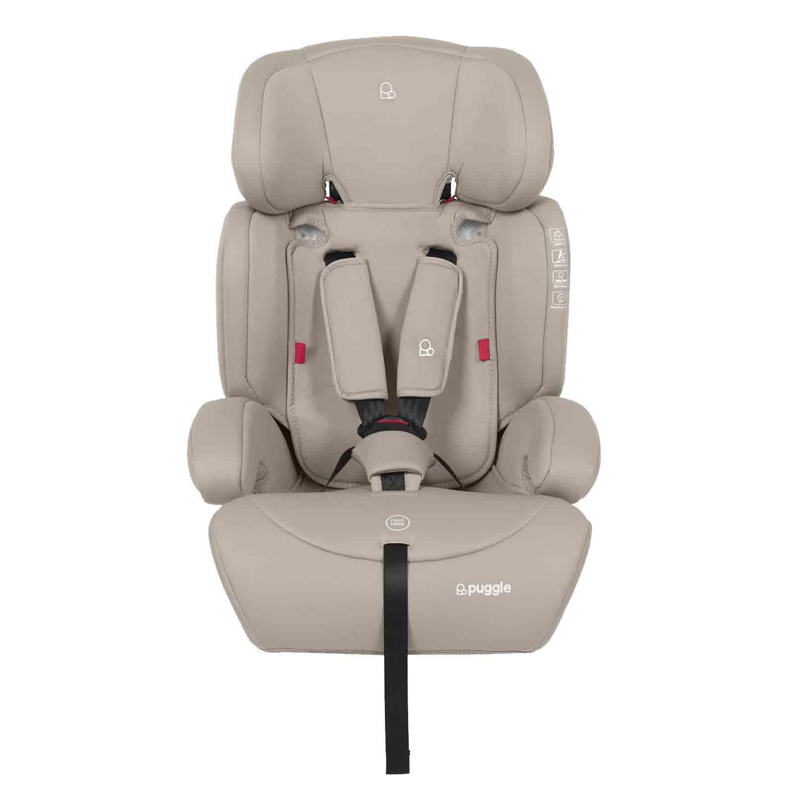 Puggle Maxi Gro Comfort Group 1/2/3 Eco Car Seat Booster Seat - Cashmere (9 Months-12 Years)
