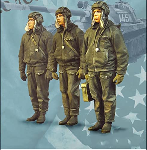 Figura de resina para armar PANGCHENG 1/35 tripulación tanque soviético invierno miniatura 1