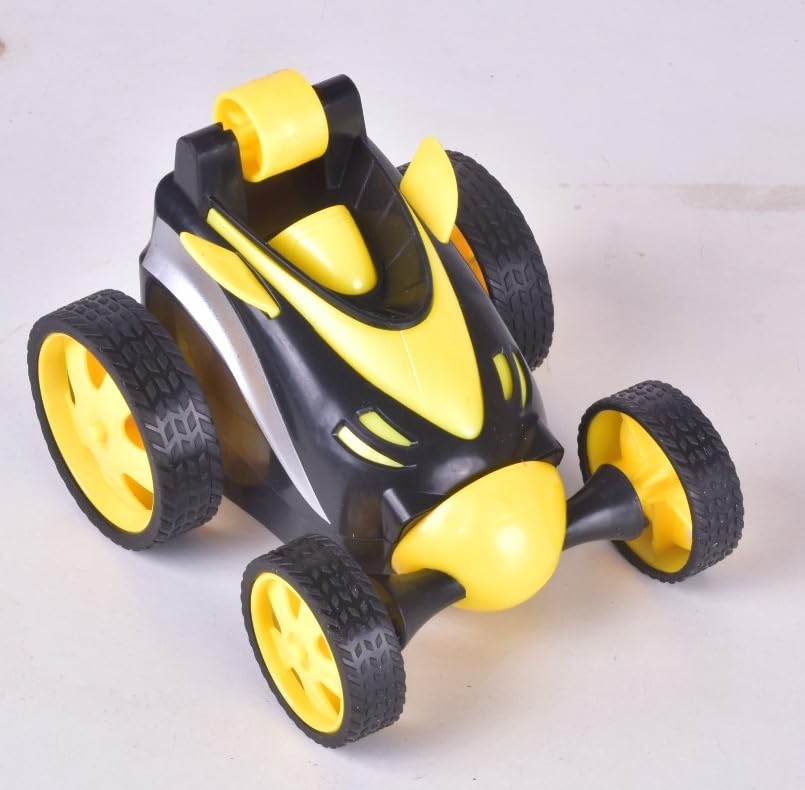 Happy Hoots Stunt Car 360° Rotating Rolling Toy Car - Toy Car for Boys | Fully Functional (Yellow)