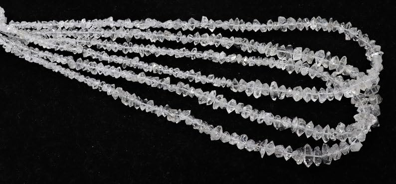 Naturalne przezroczyste białe samorodki Herkimer szorstkie koraliki 5-8 mm 40 cm długi sznurek tworzenie biżuterii, koraliki z kamieni szlachetnych do naszyjnika, bransoletki