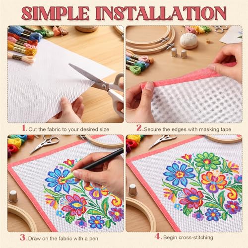 Image of Frienda 28 Pcs Needlepoint Canvas 14 Mesh, 2 Sheets 16x20 Inch White