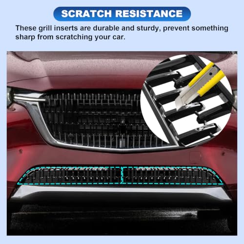 Image of CDEFG 2Pcs for 2025 2026 Mazda CX-90 Front Grill Mesh Inserts Trims | Front Bottom Grille Guard for 2026 Mazda CX90 (Turbo /Turbo S / PHEV) Car Exterior Accessories ABS Material