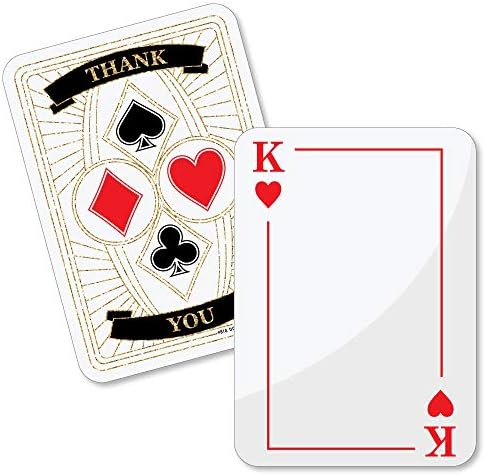 Las Vegas - Shaped Thank You Cards - Casino Party Thank You Note Cards with Envelopes - Set of 12