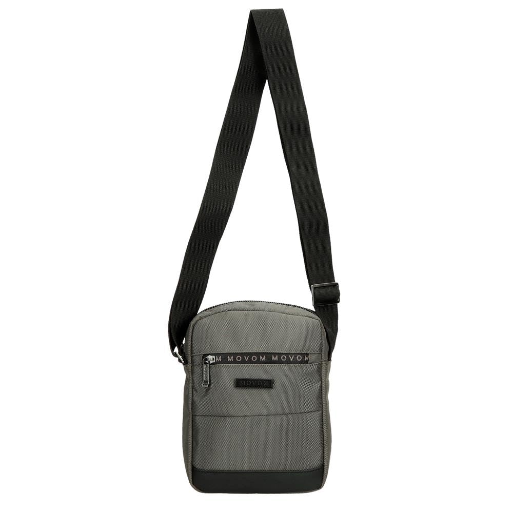 Movom Buster Borsa a tracolla Due scomparti Grigio 17x22x7,5 cm Poliestere con dettagli in pelle sintetica by Joumma Bags, grigio, Borsa a tracolla a due scomparti