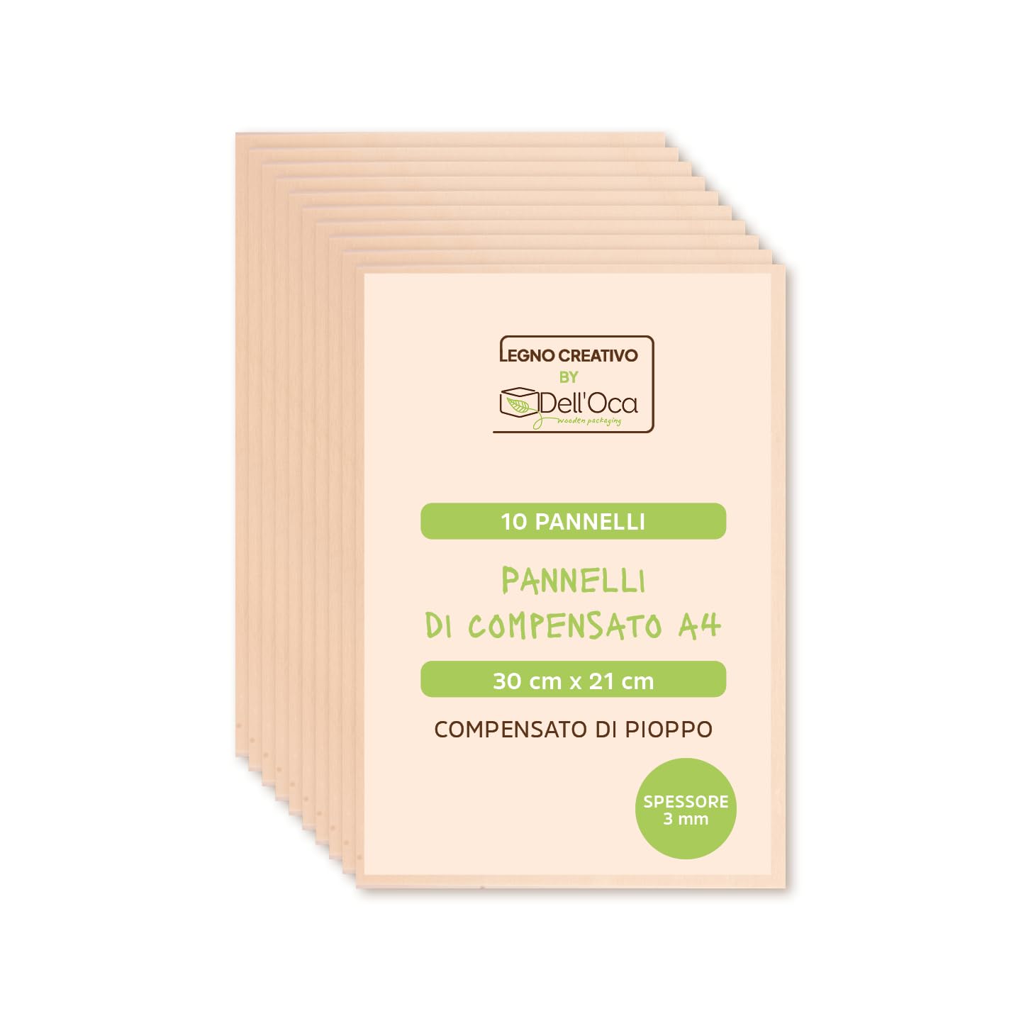 Feuilles de Contreplaqué en Peuplier A4 - 10 pièces pour Bricolage et Décoration