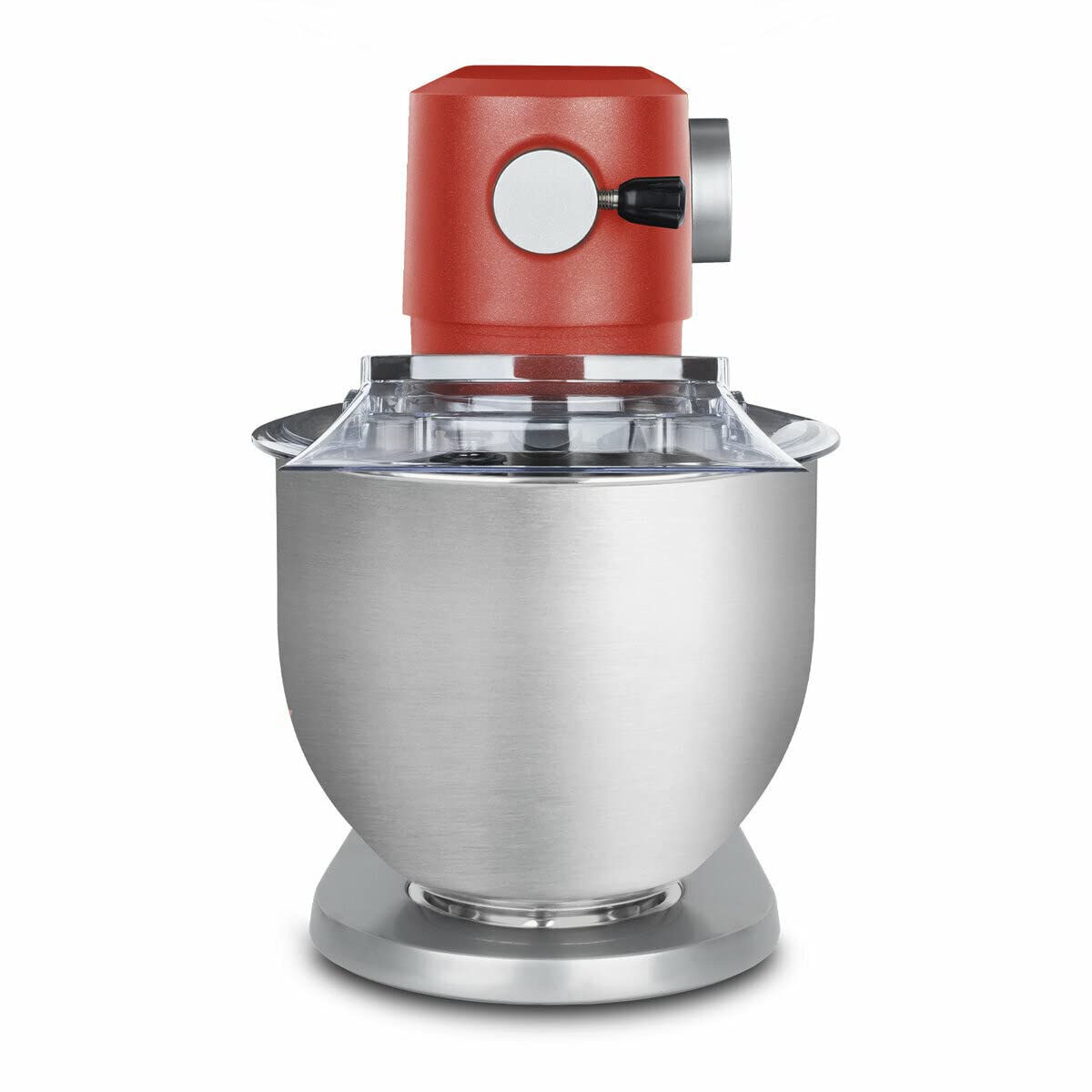 H.Koenig Robot Pétrin Professionnel Multifonctions 5L KM124 Inox rouge mat Puissant 800W, Robot Cuisine Pâtissier Pétrin 8 vitesses, Fouet, Batteur, Crochet, Pétrisseur, Couvercle anti-éclaboussure