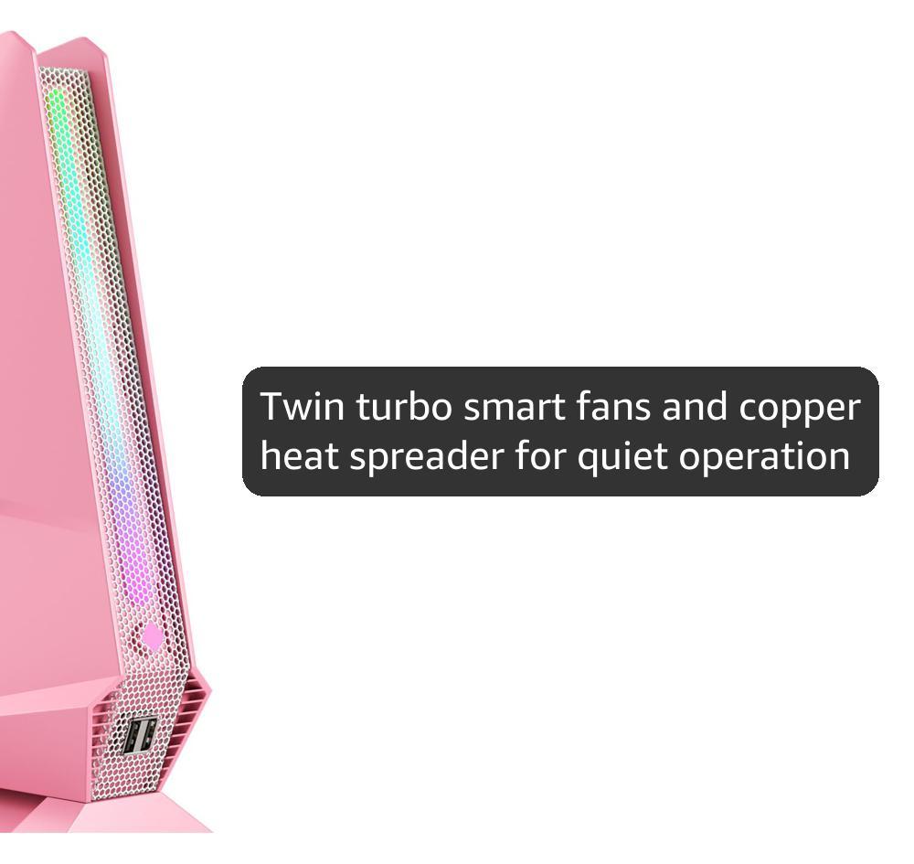 Mini PC, Core i7-8750H(8C/16T up to 4.1GHz), GeForce GTX 1050 3GB Gaming Mini Computer, 16GB DDR4 512GB NVMe SSD, Support RGB Lights, 4K Dual HDMI + Type-C, 11AC Wi-Fi, Win 11 Pro, Pink