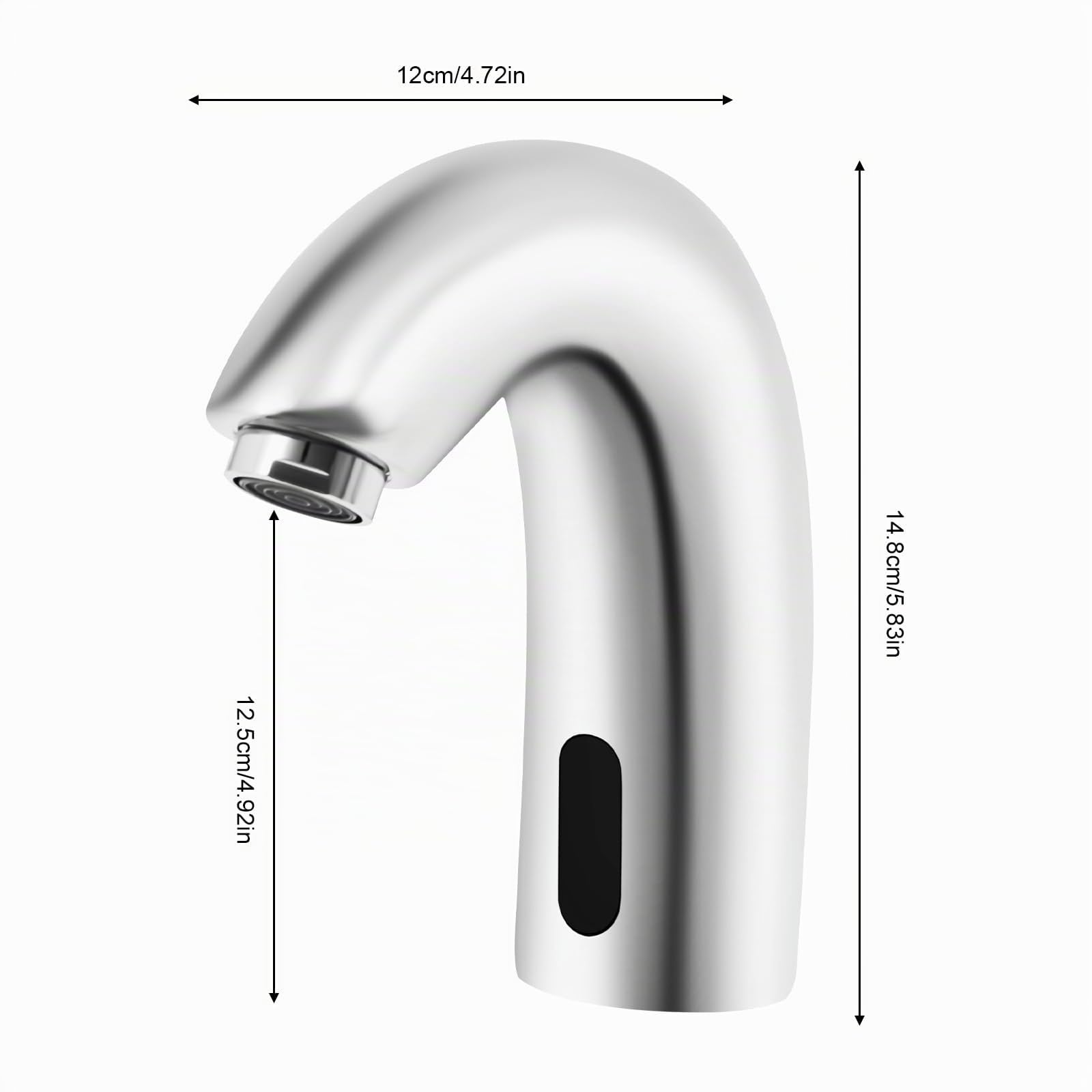 MINRS Robinet avec capteur infrarouge, mitigeur de lavabo automatique à induction, mitigeur de lavabo automatique pour eau froide sans contact pour salle de bain, lavabo