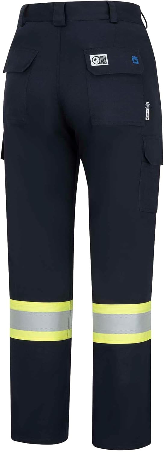 Oberon FR Arc Rated Hi Vis Safety Cargo Pants for Men - Flame Resistant & Reflective - 10 Cal - Pockets - Navy - Image 8
