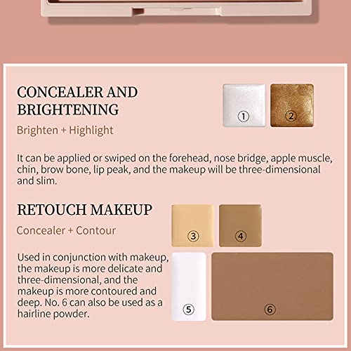 Pro Cream Contour Palette Kit With Mirror & Brush. White Silver Gold Highlight Brown Concealer Beige Cream Face Correcting Contouring Concealer All In One Makeup Palette For Dark Circles Redness Acne Etc #TOP5