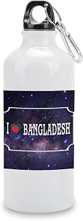 Bangladesh Flag Travel Sports Water Bottles I Love Bangladesh Water Bottles Insulated 20 OZ Insulated Travel Bottle with Carabiner Clip Great for Gym Hiking & Travel