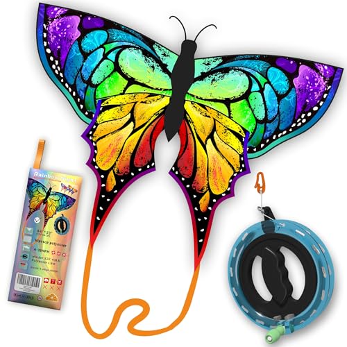 ORGCLDKT-Quadwing Bionic Flying Insect Kite-Butterfly/Dragonfly Kite, Super Easy to Fly with, Ideal for Kids, Adults, Girls, Boys. Kites for The Beach, Grassland, Hiking