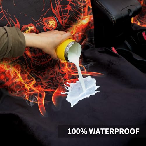 Image of Waterproof Car Seats Covers Skull Style - Universal Car Seats Cushion for Sedan SUV Truck Front OR Back Seat - Anti-Slip Auto Seats Protector Suit for After Yoga Gym Biking Running Workout Sport