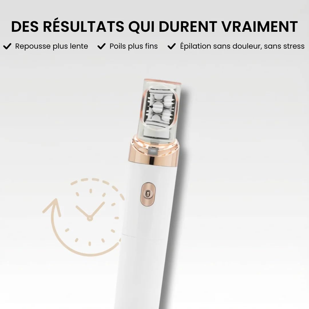 Épilateur 2 en 1 pour Femme Épilateur Facial Rechargeable avec 2 Têtes de Rechange Rasoir Électrique Sans Fil et Lumière LED pour Tous Âges et L'épilation Durable des Racines