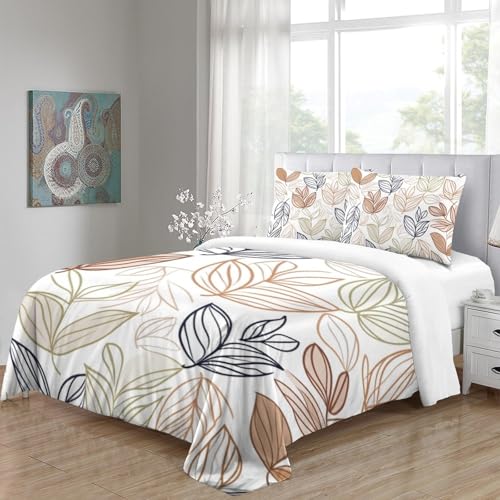 Housse de couette douce fermeture éclair parure lit 3 pièces - 5
