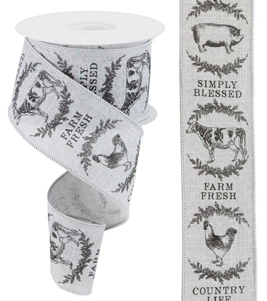 2.5"X10yd Farmhouse Animals