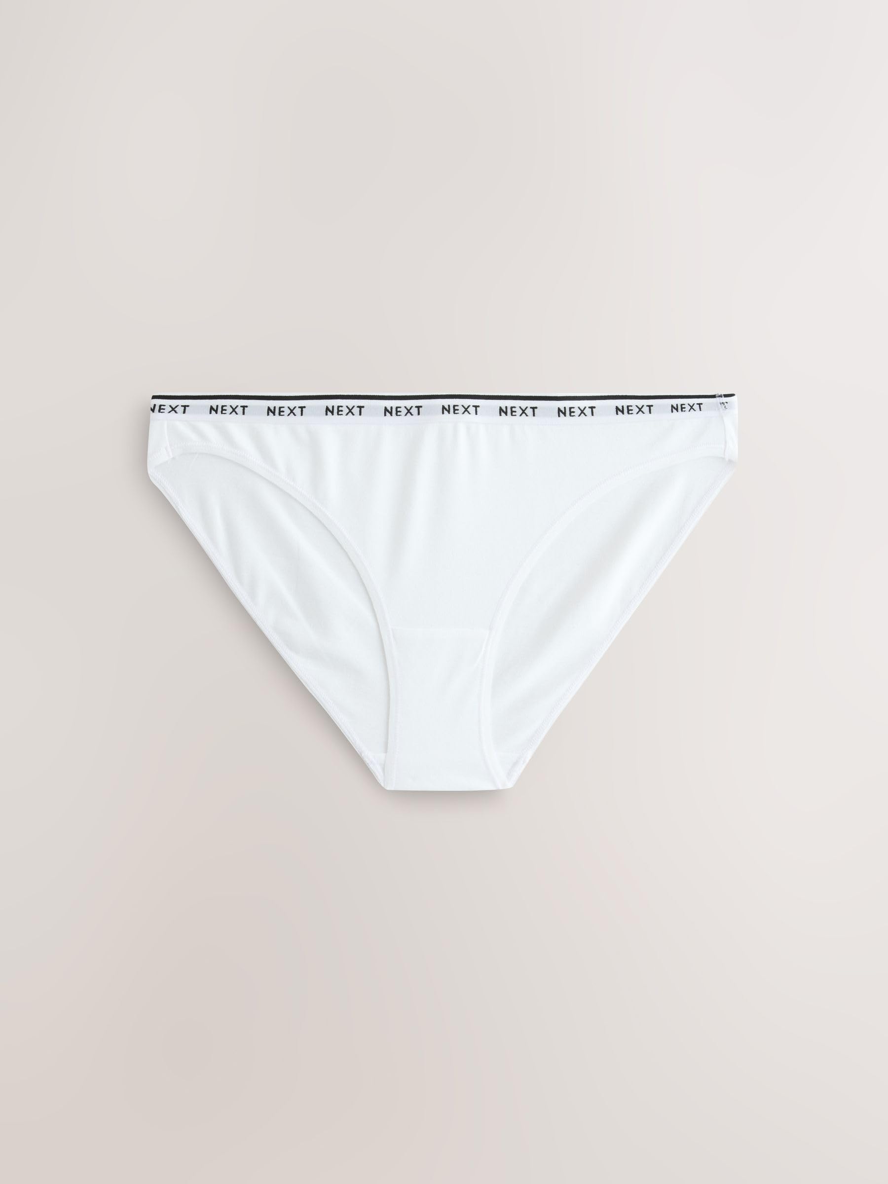 NEXT Mujeres Pack de 10 Braguitas de algodón de Pernera Alta con Logotipo