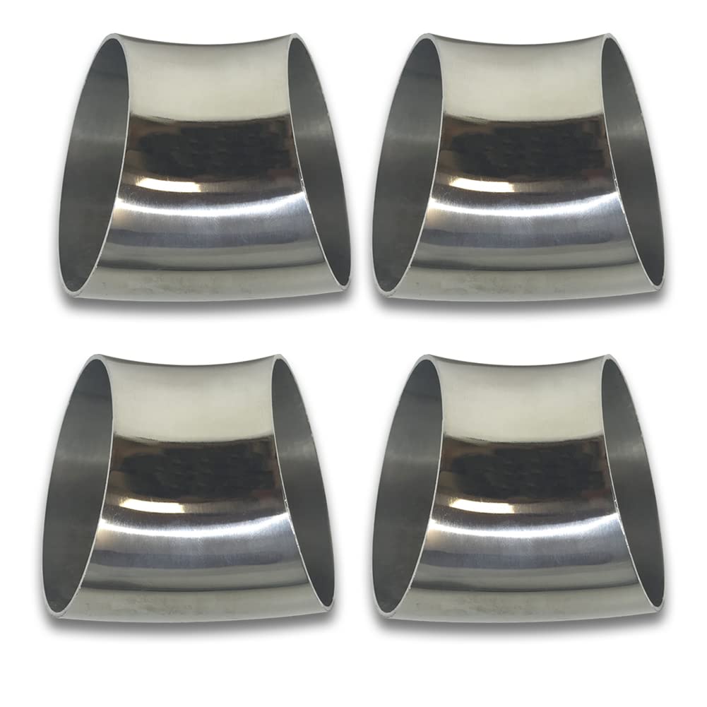 Gorniloxam 4pcs 45 Degree SS304 Stainless Steel Bend Tube Exhaust Elbow Pipe (3")