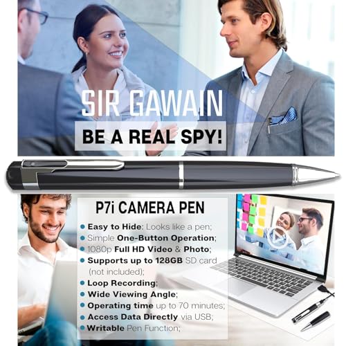 Image of DIVINE 1080P Body Camera Pen [Upgraded 2024] - Body Cam with HD Video or Picture Taking, SD Card Storage, and Manual Control for Privacy Compliance (DSC-90)