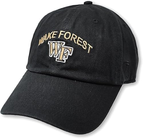 Collegiate Primary Color Team Arch Adjustable Hats (US, Alpha, One Size, Wake Forest)