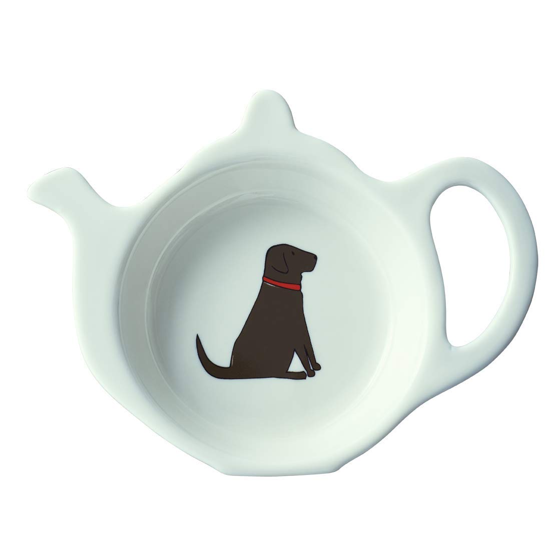 Sweet William Chocolate Labrador Teabag Holder Dish | Tea bag/Spoon Rest in Teapot Shape | Dishwasher Safe | Great Gift for Labrador Dog and Tea Lovers | 10cm x 13cm