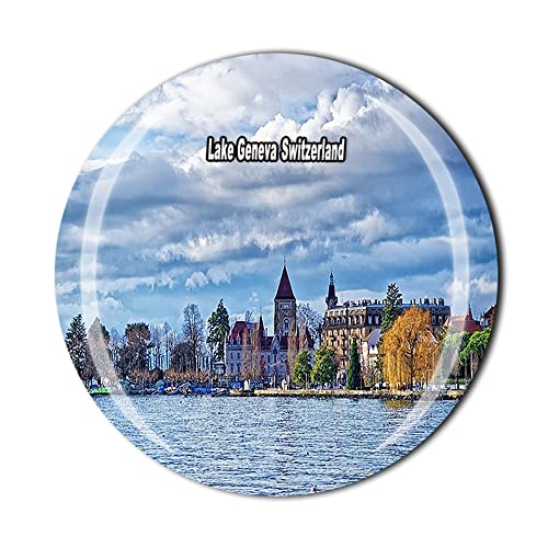 Lago Ginebra Suiza Imán de nevera Crystal Tourist Souvenir Colección de regalo Refrigerador Adhesivo magnético