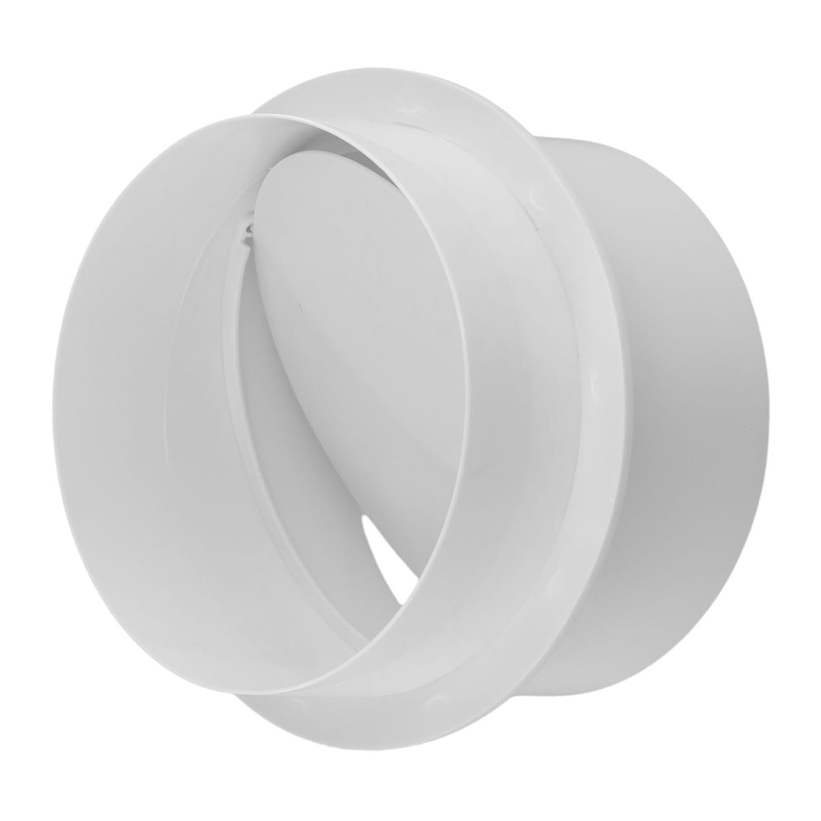 Ptrecniok White Valve For Cooker Hood Ductwork， Pvc Inline Duct Non Return Air Flow Check Damper Bathroom Dryer Hvac(125Mm)