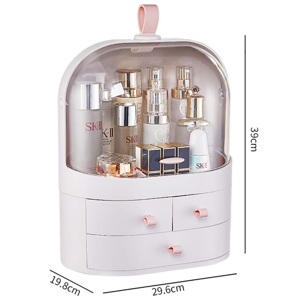 Caja de Almacenamiento de cosméticos, Caja de Almacenamiento Transparente - Joyas - Múltiples cajones - Fácil de Transportar - Adecuado para almacenar cosméticos de Mujeres - Dormi