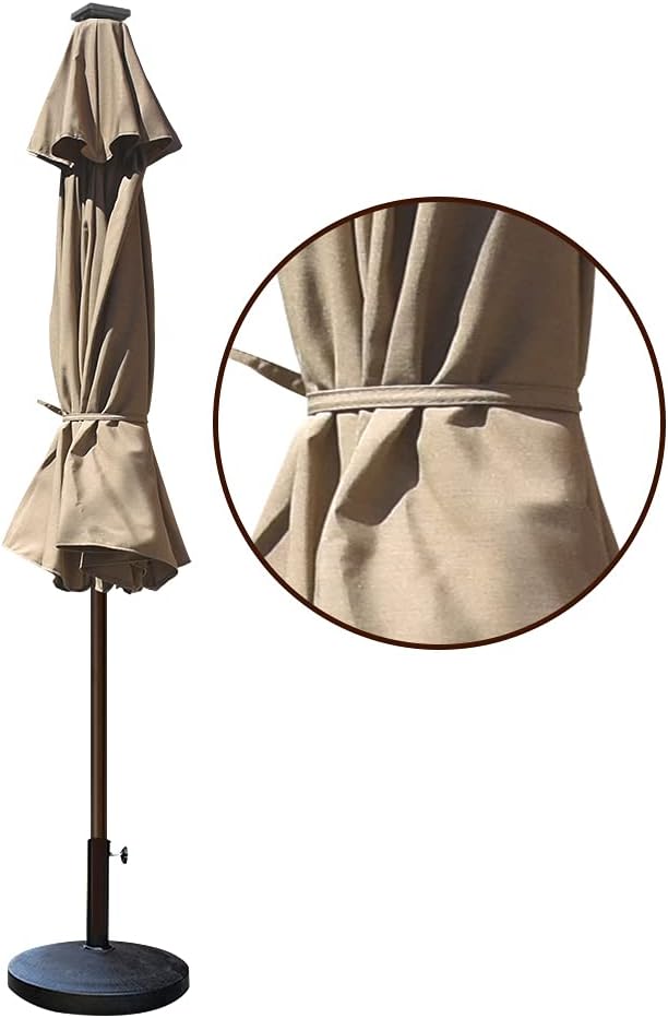 EliteShade USA 10-Year-Non-Fading Solar 9ft Market Umbrella with 80 LED Lights Patio Umbrellas Outdoor Table Umbrella with Ventilation, Heather Beige - Image 7