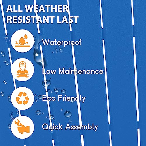 Bonzy Home Adirondack Outdoor Side Table 17.72" Small Round Table, Weather Resistant Hdpe Plastic End Table For Patio, Porch, Pool, Beach, Garden(Blue) #TOP4